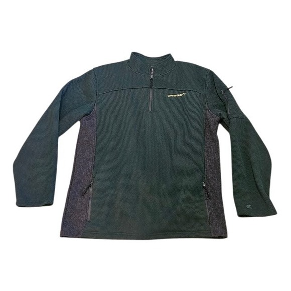 Oregon Ducks Colosseum 1/4 Zip Sweater Men XL Gray Green Football Fan Apparel - Picture 1 of 8